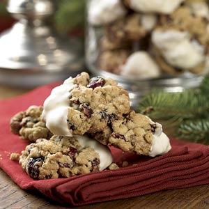 Surprise Chocolate Chip Cranberry Cookies dipped in White Choc