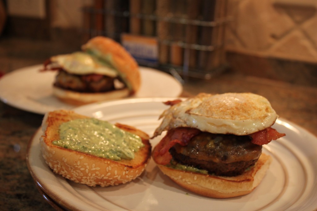 Cooking With Elise The BIG Bacon, Egg and Cheese Burger